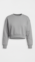 Concrete Gray Cropped Graphic Sweatshirt
