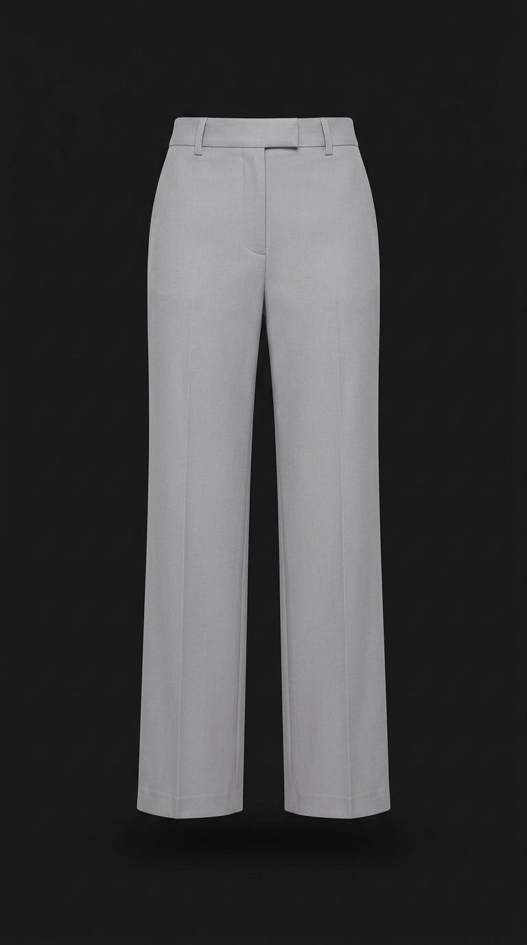 Silver Mist Wide-Leg Tailored Trousers