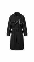 Oversized Jet Black Technical Trench